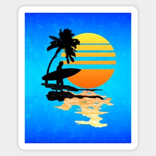 Surfing Sunrise Sticker